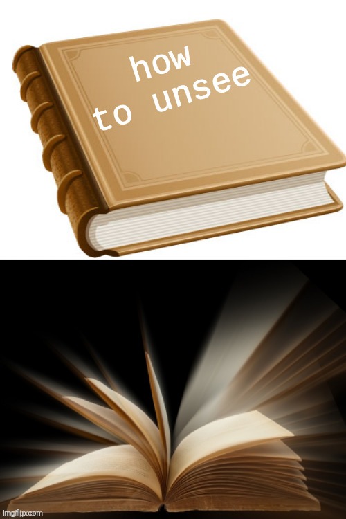 How to unsee book | image tagged in how to unsee book | made w/ Imgflip meme maker