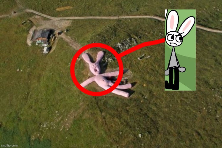 this was a real thing from it*ly that was on google maps/earth, they actually bothered to make a giant pink bunny plush ☠️ | image tagged in memes,funny,bunni,google maps,google earth,plush | made w/ Imgflip meme maker