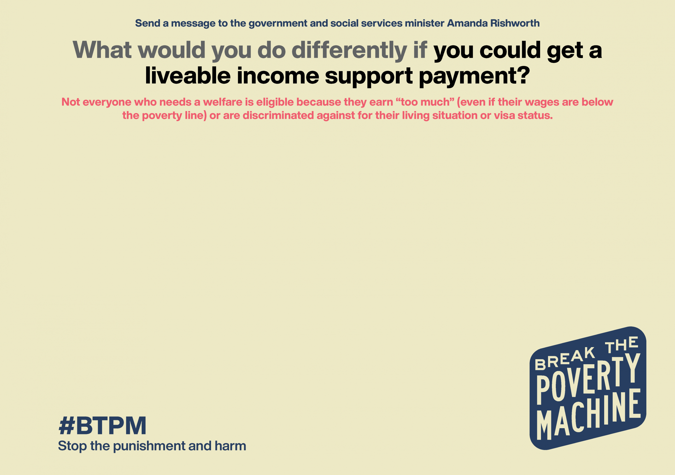 #BTPM: what would you do if you could get a Centrelink payment? Blank Meme Template