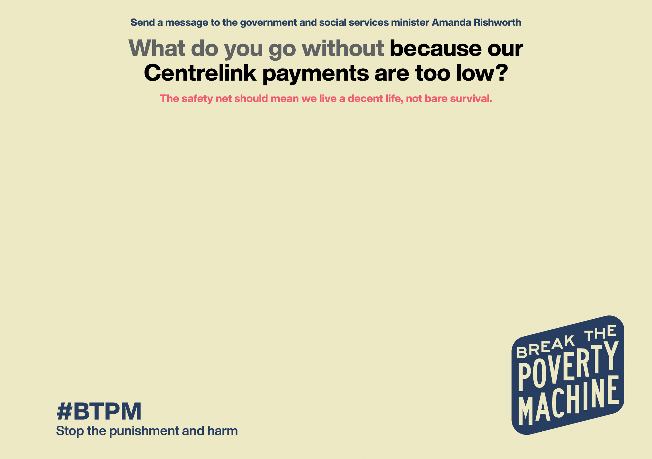 #BTPM: What do you go without because our payments are too low? Blank Meme Template