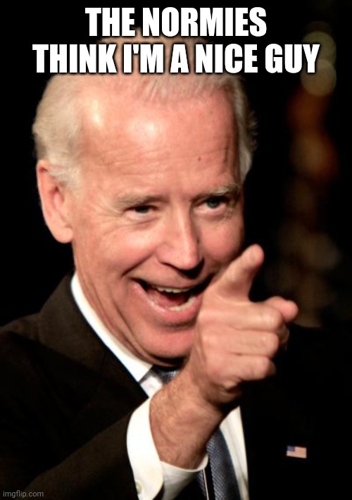 Smilin Biden Meme | THE NORMIES THINK I'M A NICE GUY | image tagged in memes,smilin biden | made w/ Imgflip meme maker