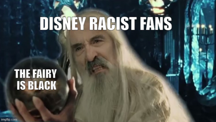 The Fairy is Black | DISNEY RACIST FANS; THE FAIRY 
IS BLACK | image tagged in pinocchio,disney,racism | made w/ Imgflip meme maker