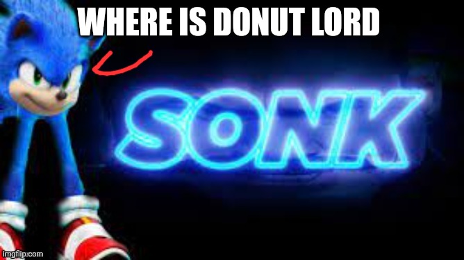 sonk | WHERE IS DONUT LORD | image tagged in sonk | made w/ Imgflip meme maker