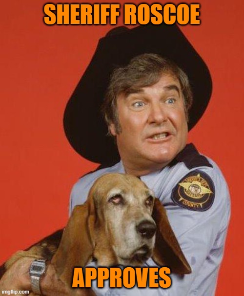 Sheriff Roscoe | SHERIFF ROSCOE APPROVES | image tagged in sheriff roscoe | made w/ Imgflip meme maker