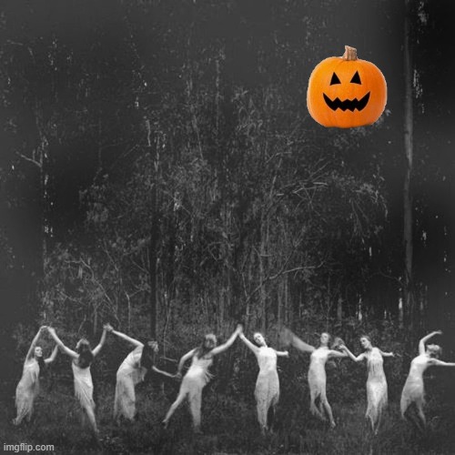 Full Moon Gather | image tagged in full moon gather,october,orange | made w/ Imgflip meme maker