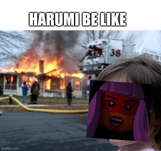 Disaster Girl | HARUMI BE LIKE | image tagged in memes,disaster girl | made w/ Imgflip meme maker