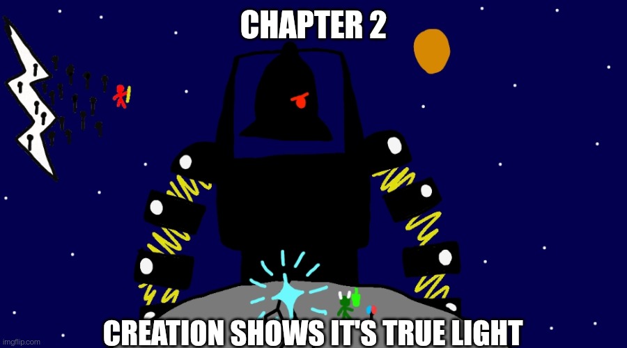 Look in comments for an update on the comic | CHAPTER 2; CREATION SHOWS IT'S TRUE LIGHT | made w/ Imgflip meme maker