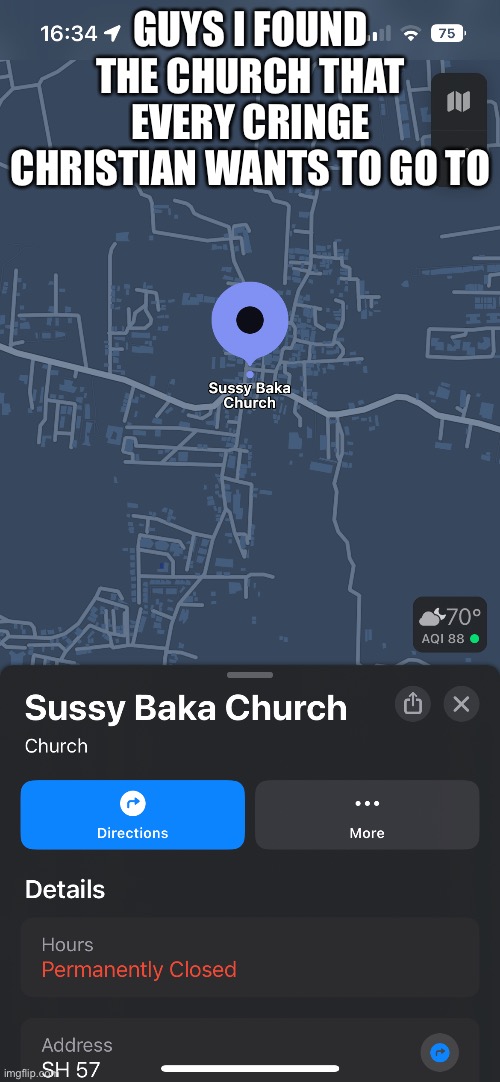 Guyz I found sussy Baka church!!1!! Real!!1