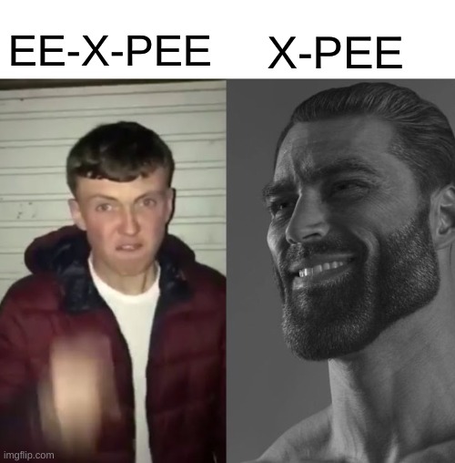 IDK why these memes get so popular | X-PEE; EE-X-PEE | image tagged in average fan vs average enjoyer | made w/ Imgflip meme maker