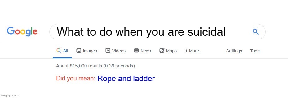 Some times i like this stream | What to do when you are suicidal; Rope and ladder | image tagged in did you mean | made w/ Imgflip meme maker