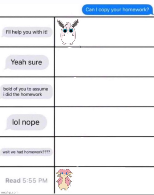 repost, but add your oc's to this | image tagged in can i copy your homework character template | made w/ Imgflip meme maker