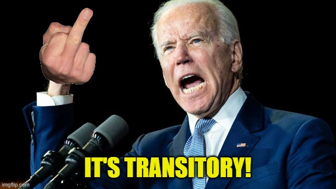 Biden Pissed | IT'S TRANSITORY! | image tagged in biden pissed | made w/ Imgflip meme maker