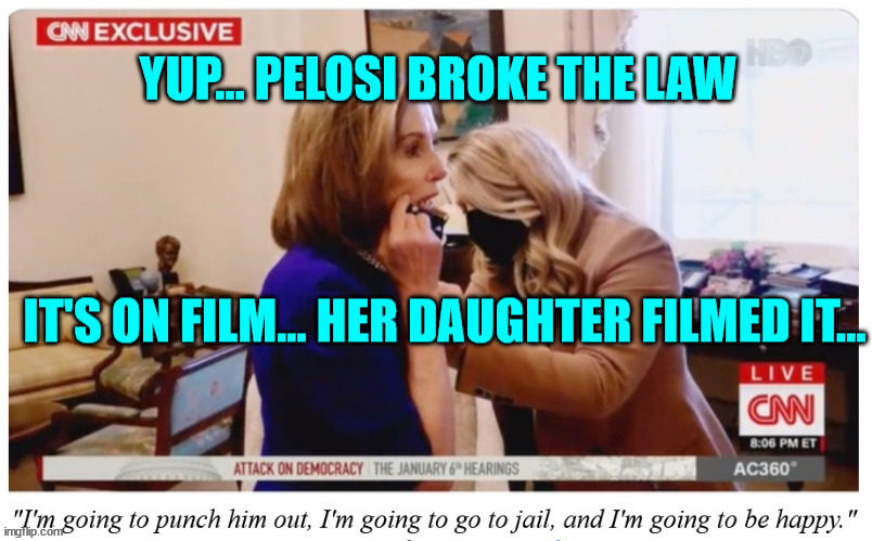 Nancy broke the law and then released the film... | image tagged in criminal,nancy pelosi | made w/ Imgflip meme maker