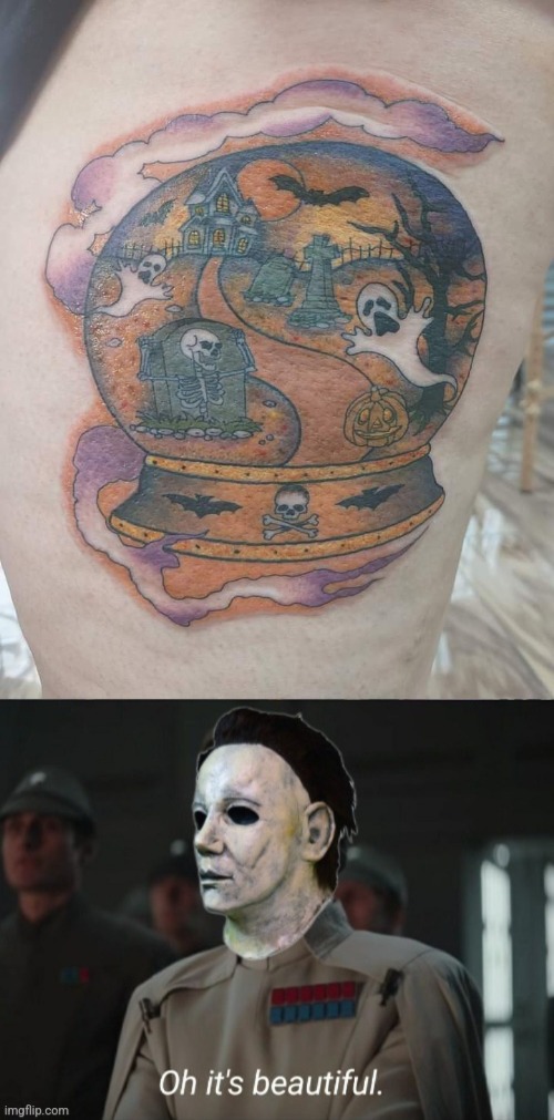 I LOVE THE SKULL AND CROSSBONES | image tagged in halloween,tattoos,tattoo,spooktober | made w/ Imgflip meme maker