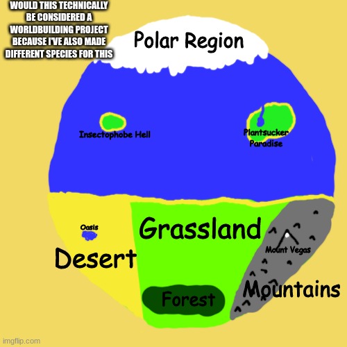 The Hole that Earth Forgot Map | WOULD THIS TECHNICALLY BE CONSIDERED A WORLDBUILDING PROJECT BECAUSE I'VE ALSO MADE DIFFERENT SPECIES FOR THIS | image tagged in the hole that earth forgot map | made w/ Imgflip meme maker