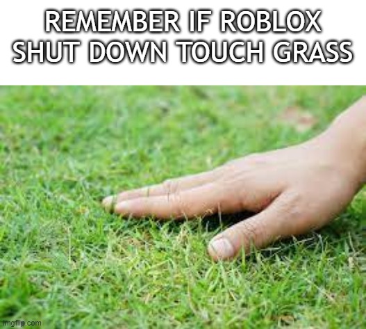 REMEMBER IF ROBLOX SHUT DOWN TOUCH GRASS | made w/ Imgflip meme maker