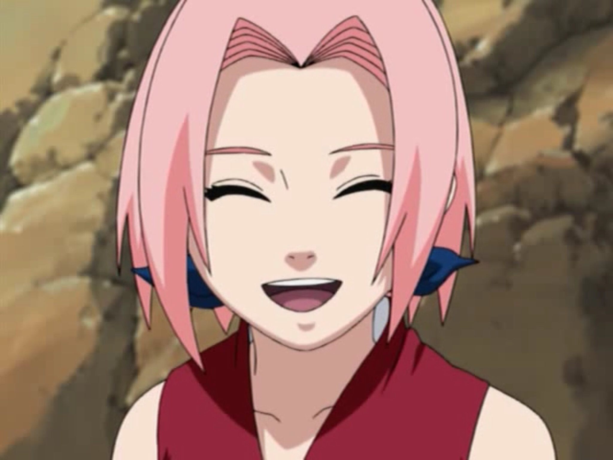 High Quality Sakura Smiling Blank Meme Template