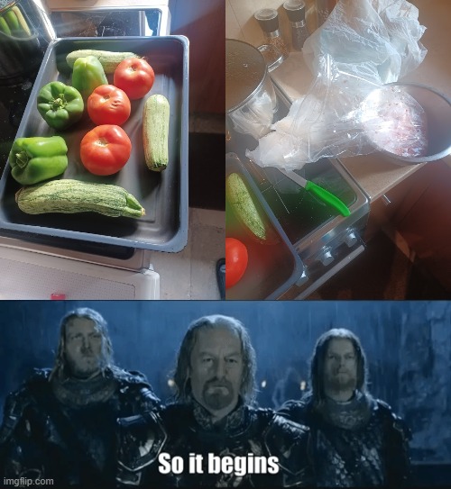 Cookin' | image tagged in cooking,veggietales,lord of the rings | made w/ Imgflip meme maker