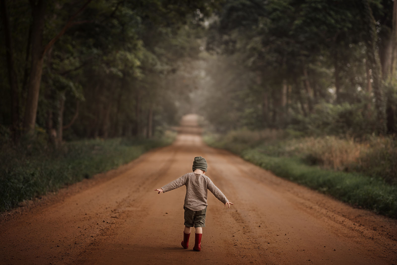 child walking on road Blank Meme Template