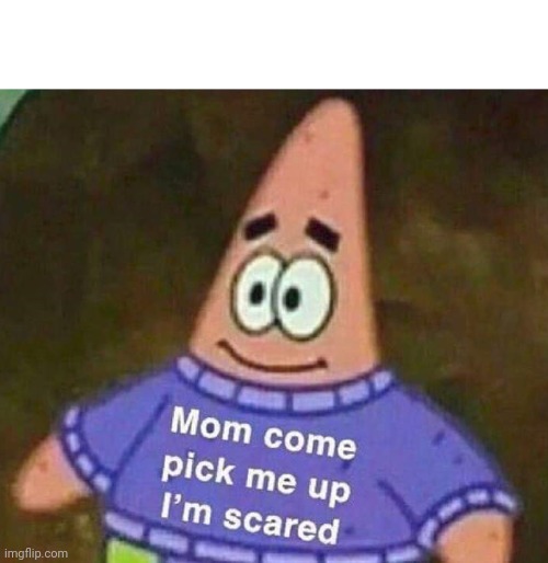 Mom come pick me up I'm scared | image tagged in mom come pick me up i'm scared | made w/ Imgflip meme maker
