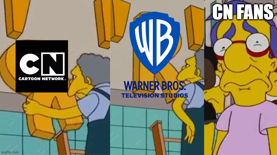 Cartoon Networks Brand's Get Replaced. | CN FANS | image tagged in cartoon network,waner bros,the simpsons | made w/ Imgflip meme maker