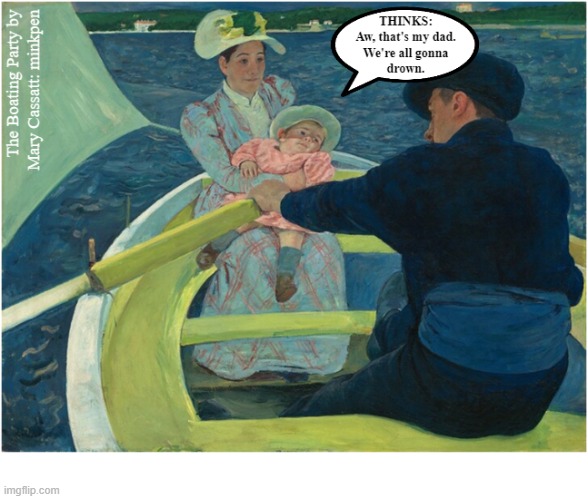 Parenthood | image tagged in art memes,father,children,babies,boats,sailing | made w/ Imgflip meme maker