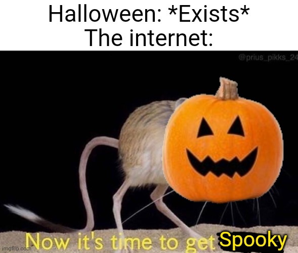 Halloween meme lol |  Halloween: *Exists*
The internet:; Spooky | image tagged in now it s time to get funky,halloween,october,memes,funny | made w/ Imgflip meme maker