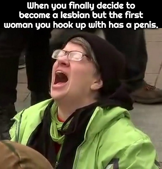 When you finally decide to become a lesbian... | image tagged in lesbian problems,transgender,transgenders,triggered feminist,triggered liberal,sjw triggered | made w/ Imgflip meme maker