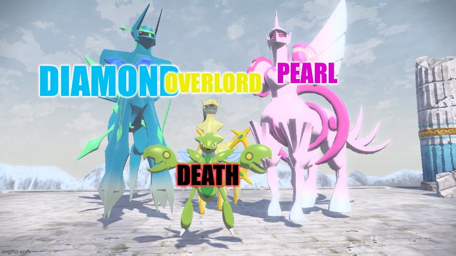 The high concel of the Shiny Gods shall now decide your fate | DIAMOND; PEARL; OVERLORD; DEATH | made w/ Imgflip meme maker