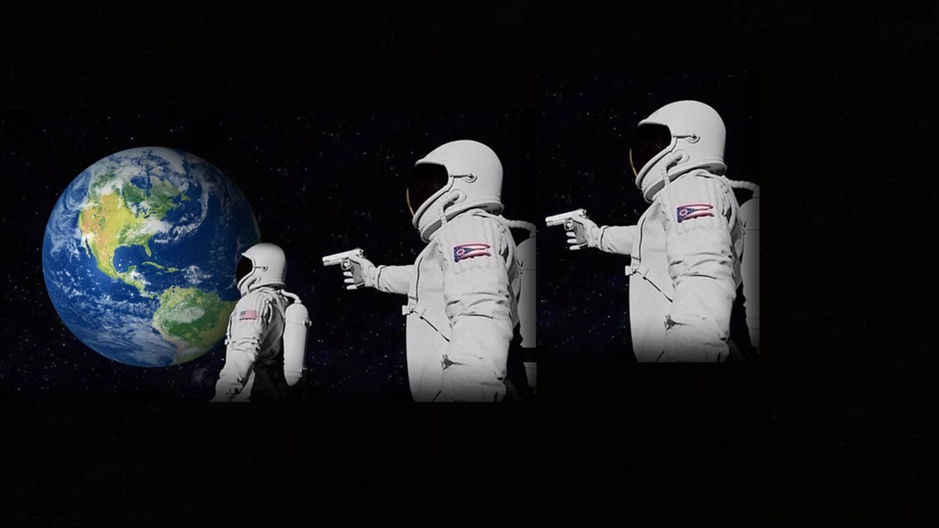 High Quality always has been 3 astronauts Blank Meme Template