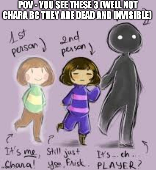 POV - YOU SEE THESE 3 (WELL NOT CHARA BC THEY ARE DEAD AND INVISIBLE) | made w/ Imgflip meme maker