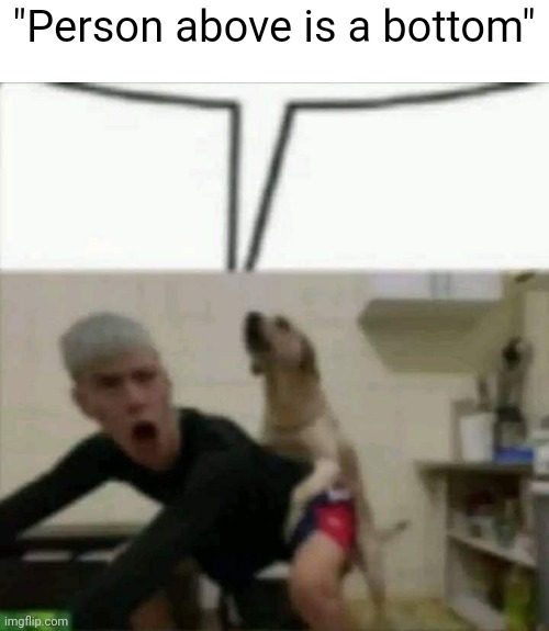 . | "Person above is a bottom" | image tagged in pie charts | made w/ Imgflip meme maker