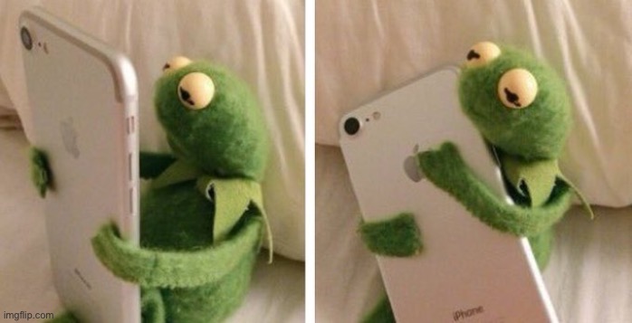 Sad Kermit Phone | image tagged in sad kermit phone | made w/ Imgflip meme maker