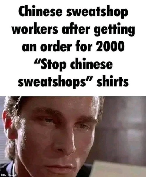 image tagged in china,american psycho | made w/ Imgflip meme maker