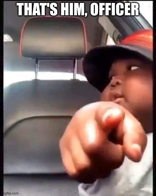 Thats him officer | THAT'S HIM, OFFICER | image tagged in thats him officer | made w/ Imgflip meme maker