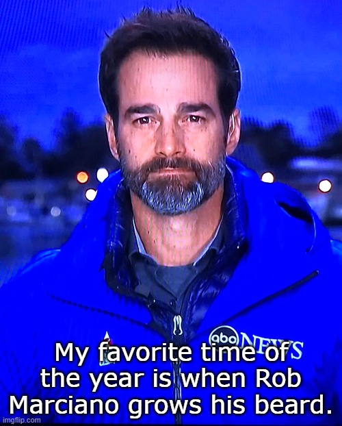 Rob Marciano | My favorite time of the year is when Rob Marciano grows his beard. | image tagged in weatherman | made w/ Imgflip meme maker
