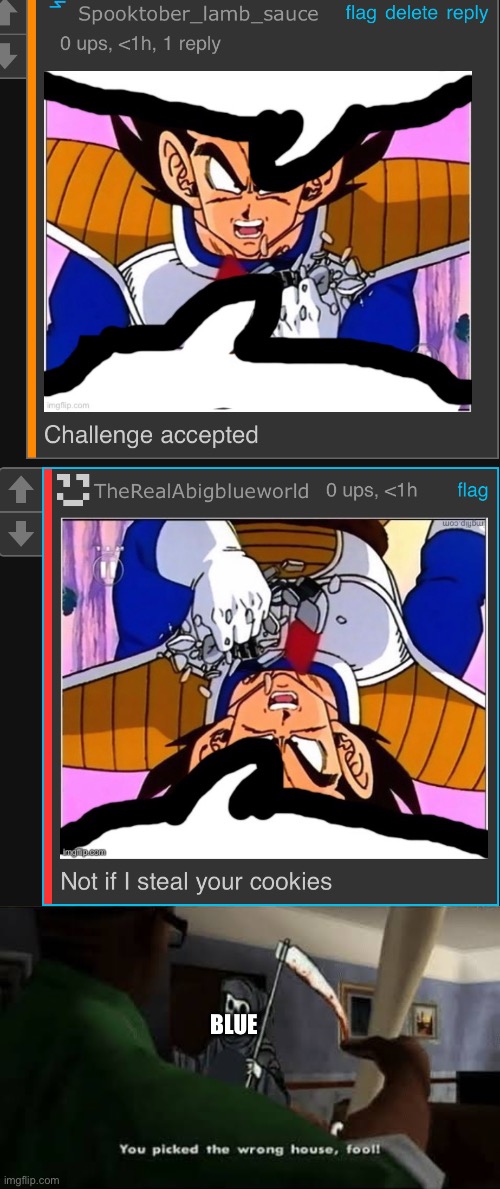 That was checkmate why she still commented | BLUE | image tagged in you picked the wrong housr fool | made w/ Imgflip meme maker