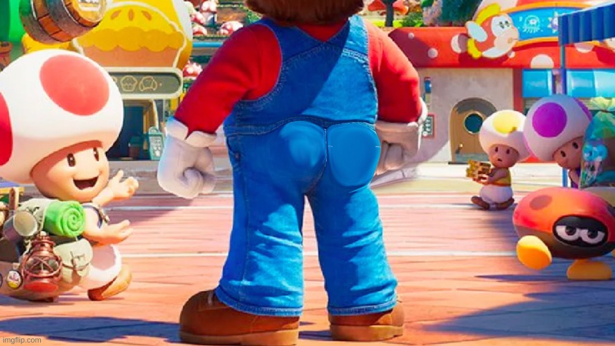 I fixed Mario's ass | image tagged in memes,funny,mario,mario movie,ass,photoshop | made w/ Imgflip meme maker