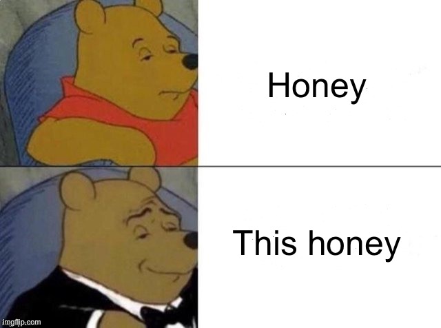 Honey | Honey; This honey | image tagged in classy pooh bear | made w/ Imgflip meme maker