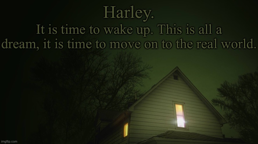wake up so i can suck your balls | Harley. It is time to wake up. This is all a dream, it is time to move on to the real world. | made w/ Imgflip meme maker