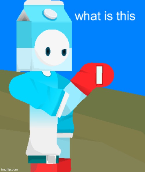 this is a temp, do whatever you want with it | image tagged in milky holding something add an image on his hand | made w/ Imgflip meme maker