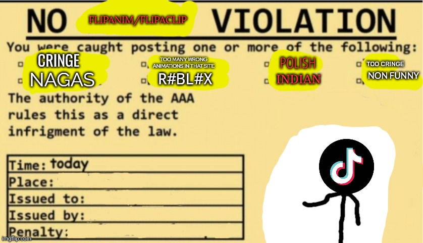 no flipanim/flipaclip violation Blank Meme Template