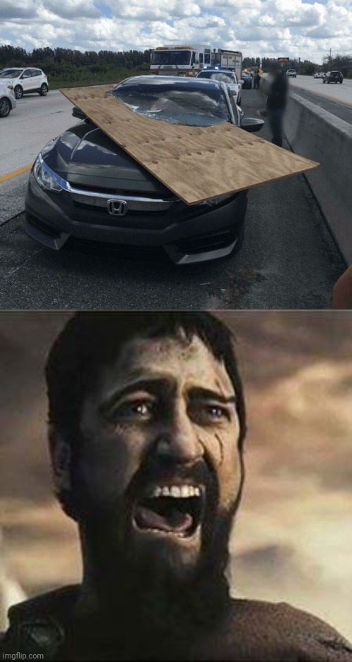 Board on car crash | image tagged in confused screaming,board,wood,car,you had one job,memes | made w/ Imgflip meme maker