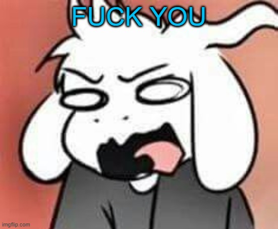 Asriel scream | FUCK YOU | image tagged in asriel scream | made w/ Imgflip meme maker