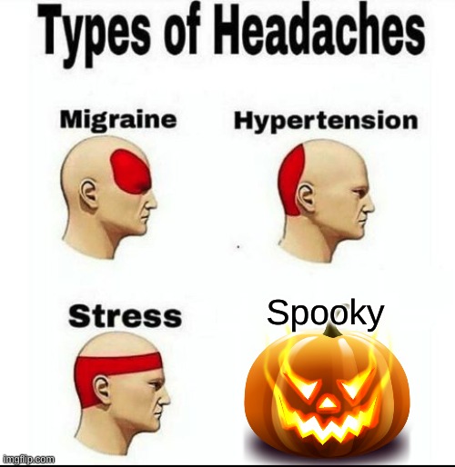 Not an Iceu meme, surprisingly |  Spooky | image tagged in types of headaches meme,spooktober,spooky month,memes,fun,funny | made w/ Imgflip meme maker