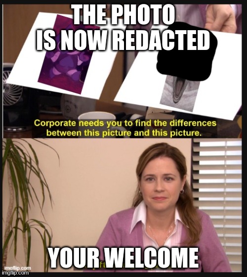 THE PHOTO IS NOW REDACTED YOUR WELCOME | made w/ Imgflip meme maker