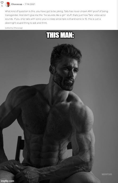 THIS MAN: | image tagged in giga chad | made w/ Imgflip meme maker