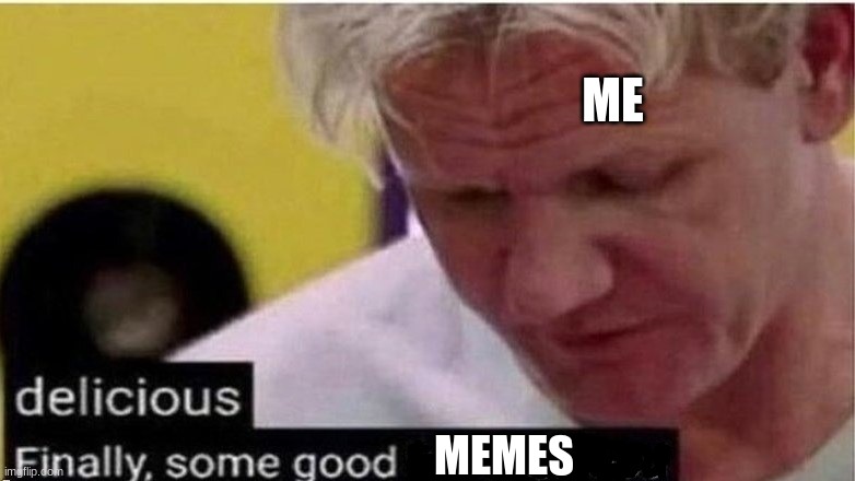 image title | ME; MEMES | image tagged in gordon ramsay finally some good censored ed | made w/ Imgflip meme maker