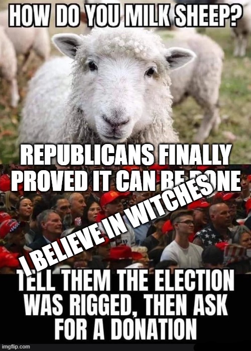 REPUBLICANS FINALLY PROVED IT CAN BE DONE I BELIEVE IN WITCHES | made w/ Imgflip meme maker