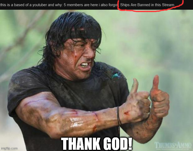 i don't want gold x funneh | THANK GOD! | image tagged in thumbs up rambo | made w/ Imgflip meme maker